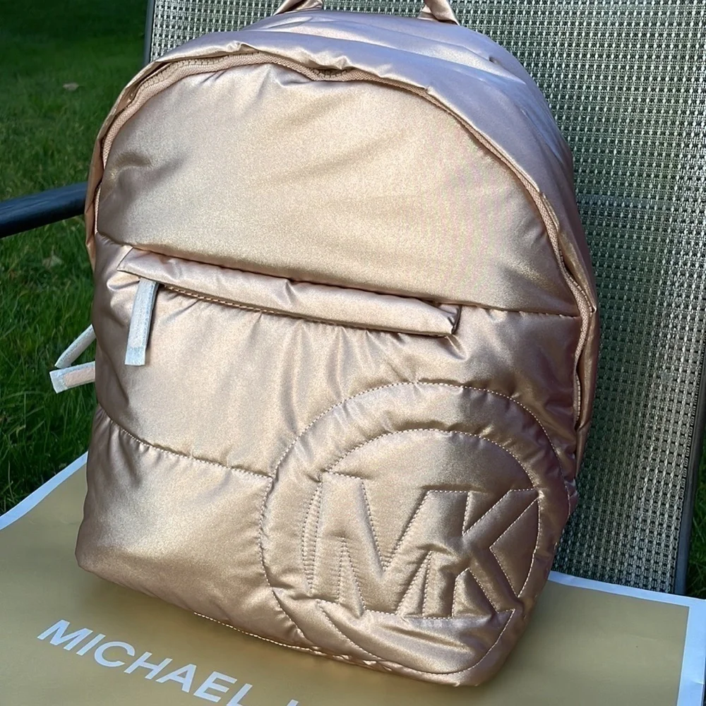 Michael Kors Rae Medium Quilted Golden Backpack
